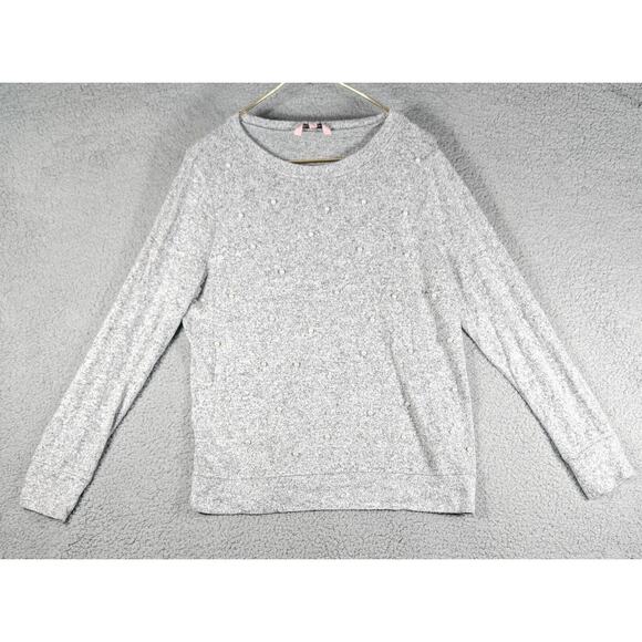 Juicy Couture Sweaters - Juicy Couture Shirt Womens Size Medium Grey Bead Embellished Crewneck Sweatshirt